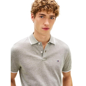 Tommy Hilfiger Regular Fit Pique Polo Shirt With Linen